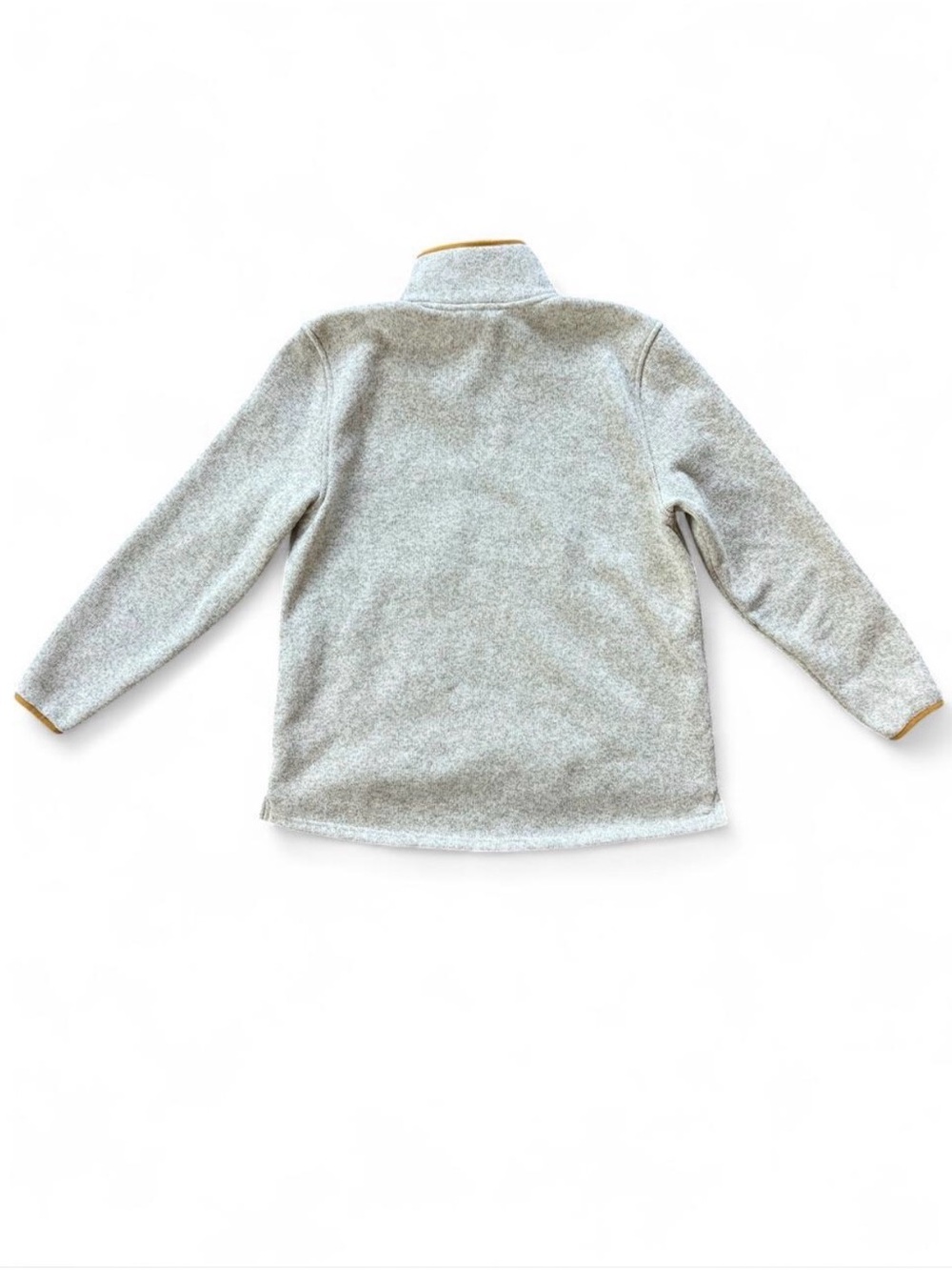 L.L. Bean Women's Sweater Fleece Half-Zip Pullover Size M Oatmeal Gold Trim - Picture 2 of 6